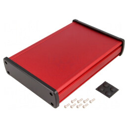 Carcasă universală aluminiu roșu 146,6x209x41,6mm | Electronic-mag.ro | Componente Electronice