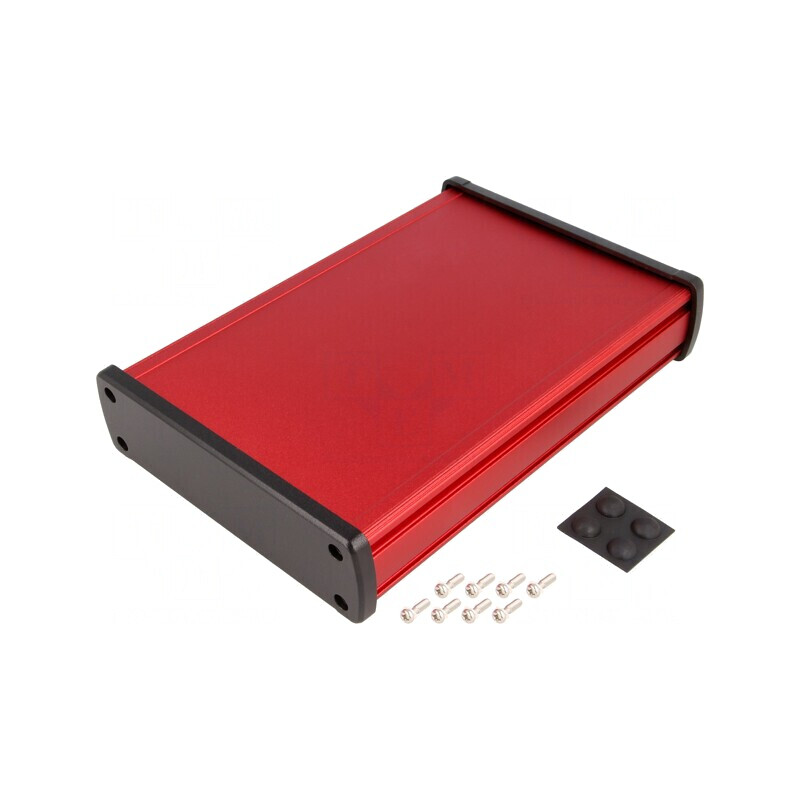Carcasă universală aluminiu roșu 146,6x209x41,6mm | Electronic-mag.ro | Componente Electronice