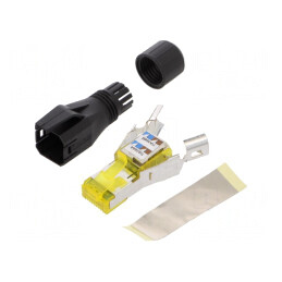 Mufă RJ45 Cat 6a argintat 8p8c 26AWG-24AWG | Electronic-mag.ro | Componente Electronice