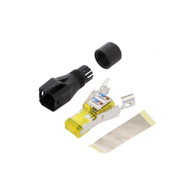 Mufă RJ45 Cat 6a argintat 8p8c 26AWG-24AWG | Electronic-mag.ro | Componente Electronice