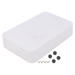 Carcasă ABS Albă cu Panou PF IP40 125x190x35mm | Electronic-mag.ro | Componente Electronice