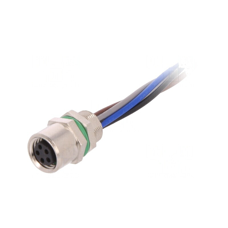 Conector M8 Mamă 5 Pini Montare Panou Cu Piuliță | Electronic-mag.ro | Componente Electronice