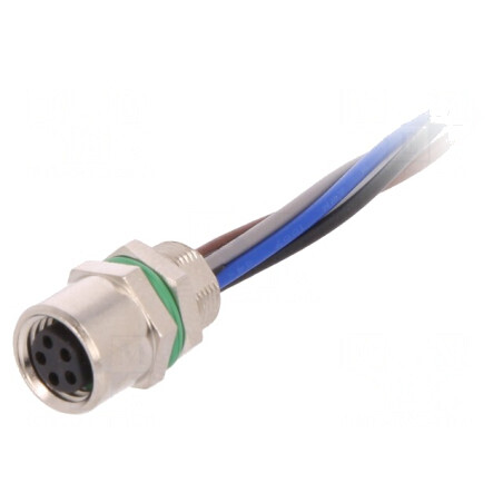 Conector M8 Mamă 5 Pini Montare Panou Cu Piuliță | Electronic-mag.ro | Componente Electronice
