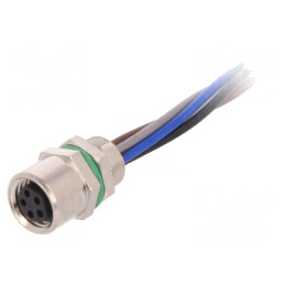 Conector M8 Mamă 5 Pini Montare Panou Cu Piuliță | Electronic-mag.ro | Componente Electronice