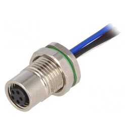 Conector M8 Mamă 5 Pin pentru Montare pe Panou cu Piuliță Frontală | Electronic-mag.ro | Componente Electronice