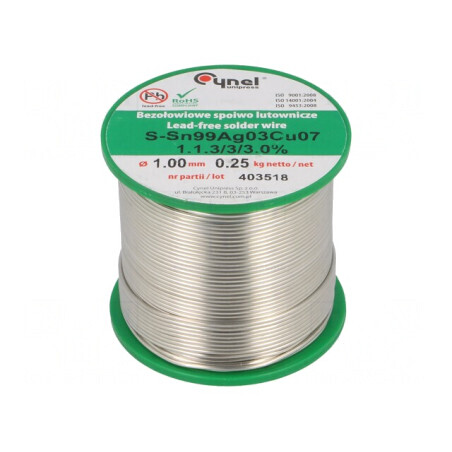 Sârmă de Lipit Fără Plumb 1mm 250g | Electronic-mag.ro | Componente Electronice