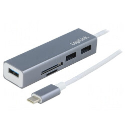 Hub USB microSD/SD cu USB-C și USB-A, USB 3.1 5Gbps