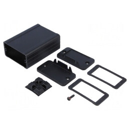 Carcasă cu panou fixare 59x80x31 mm, neagră | Electronic-mag.ro | Componente Electronice