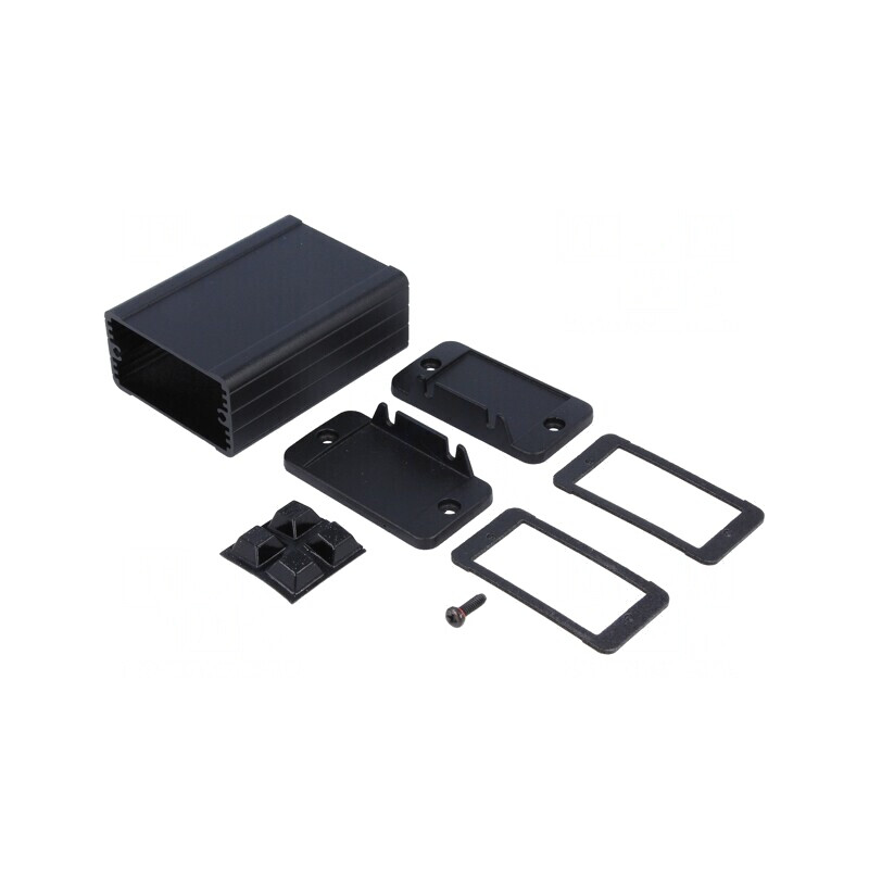 Carcasă cu panou fixare 59x80x31 mm, neagră | Electronic-mag.ro | Componente Electronice
