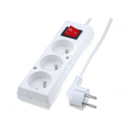 Prelungitor Alb 3 Prize 10m 16A | Electronic-mag.ro | Componente Electronice
