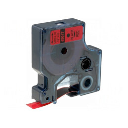 Bandă Etichetare 12mm x 7m Roșie Text Negru | Electronic-mag.ro | Componente Electronice