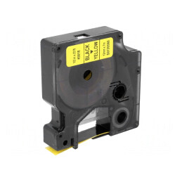Bandă Galbenă 12mm x 7m Culoare Neagră | Electronic-mag.ro | Componente Electronice
