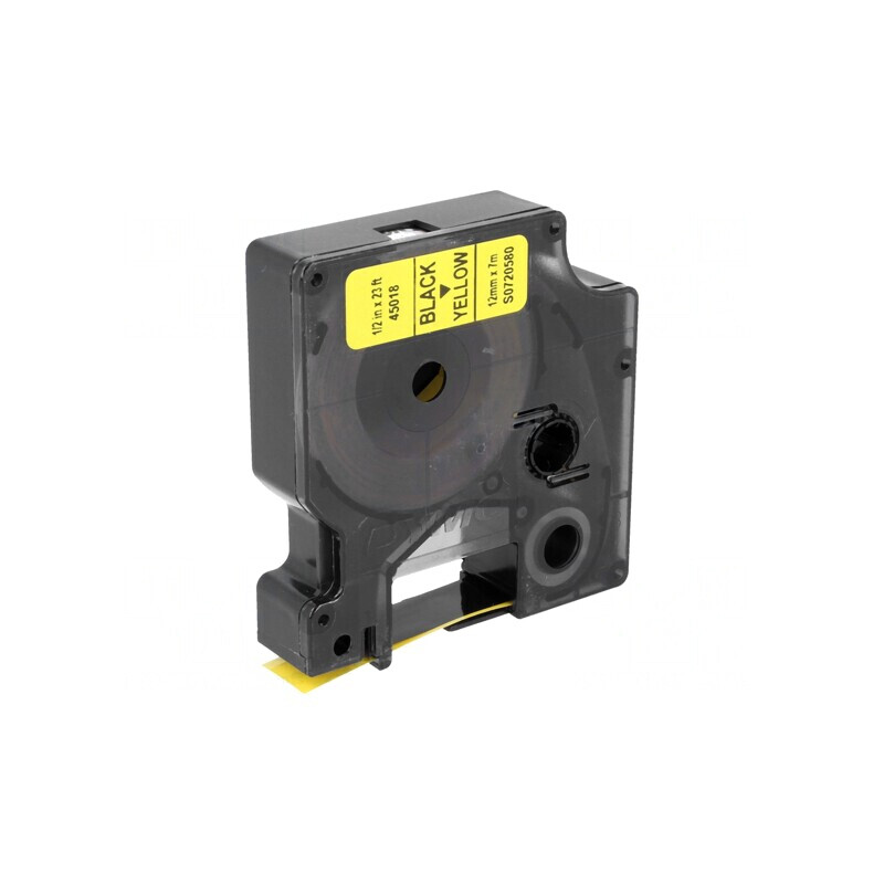 Bandă Galbenă 12mm x 7m Culoare Neagră | Electronic-mag.ro | Componente Electronice