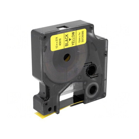 Bandă Galbenă 12mm x 7m Culoare Neagră | Electronic-mag.ro | Componente Electronice