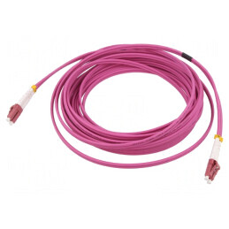 Patch Cord Fibră Optică OM4 LC/UPC 5m Roz