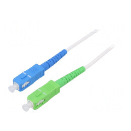 Patch cord fibră optic OS2 SC/APC-SC/UPC 5m alb | Electronic-mag.ro | Componente Electronice