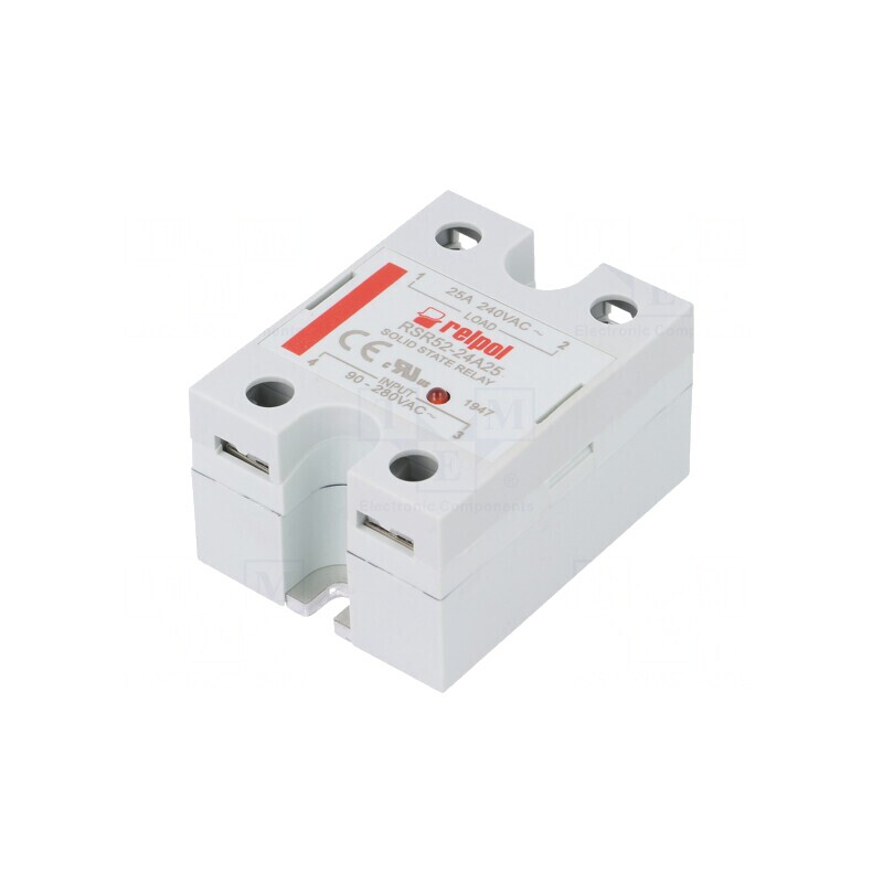 Releu Semiconductor 25A 1-Fazat 90-280VAC | Electronic-mag.ro | Componente Electronice