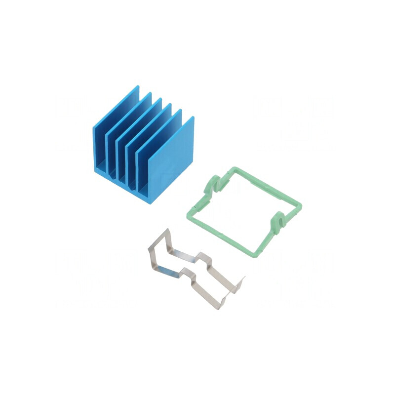 Radiator extrudat cu aripioare BGA albastră 19x19mm | Electronic-mag.ro | Componente Electronice
