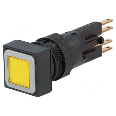 Comutator apăsare 16mm galbenă | Electronic-mag.ro | Componente Electronice