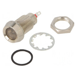 Lampă de control LED galbenă 24-28VDC Ø12,7mm IP67 | Electronic-mag.ro | Componente Electronice