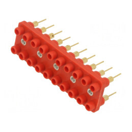 Bloc Multipriză Banană 2mm Roșie 20 Prize 60VDC 10A 30VAC | Electronic-mag.ro | Componente Electronice