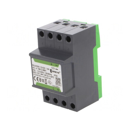 Alimentator Pulsatoriu pentru Șină DIN 20W 12V 1.6A | Electronic-mag.ro | Componente Electronice