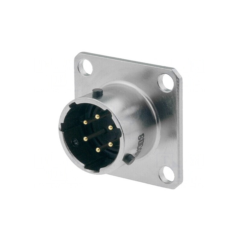 Conector Circular cu Flanșă pentru Montare pe Panou 4 Orificii | Electronic-mag.ro | Componente Electronice