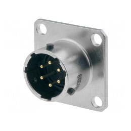 Conector Circular cu Flanșă pentru Montare pe Panou 4 Orificii | Electronic-mag.ro | Componente Electronice