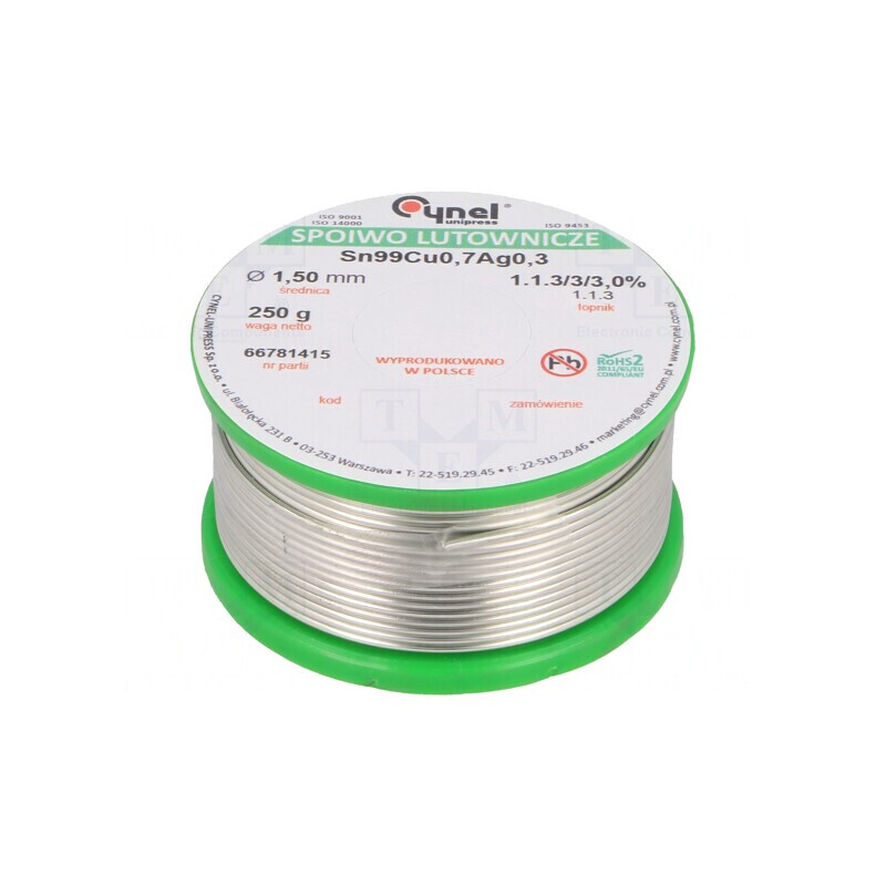 Sârmă de Lipit fără Plumb 1,5mm 250g | Electronic-mag.ro | Componente Electronice