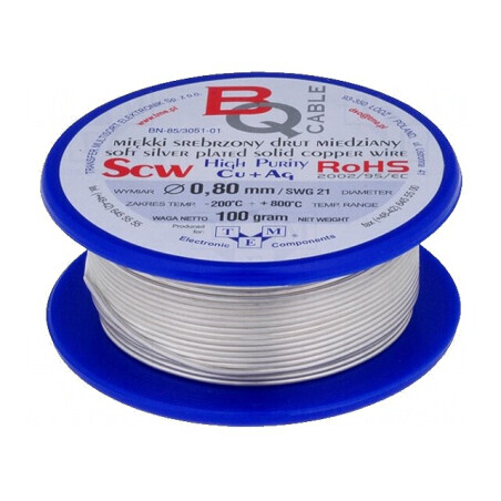 Sârmă de Cupru Argintată 0,8mm 100g | Electronic-mag.ro | Componente Electronice