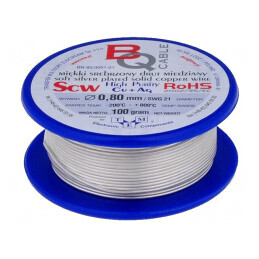 Sârmă de Cupru Argintată 0,8mm 100g | Electronic-mag.ro | Componente Electronice