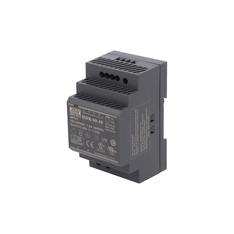 Alimentator șină DIN 60W 48V 1.25A | Electronic-mag.ro | Componente Electronice Alimentator șină DIN 60W 48V 1.25A | Electronic-mag.ro | Componente Electronice