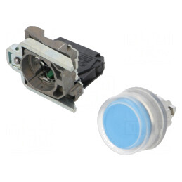 Buton Apăsare 22mm NO Albastru fără IP66 | Electronic-mag.ro | Componente Electronice