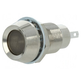 Lampa LED roșie 12VDC Ø12,7mm IP67 alamă | Electronic-mag.ro | Componente Electronice