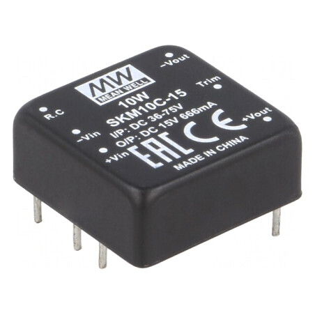 Convertor DC/DC 10W 36-75V la 15V 666mA THT | Electronic-mag.ro | Componente Electronice