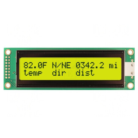 LCD Alfanumeric 20x2 Galben-Verde LED | Electronic-mag.ro | Componente Electronice