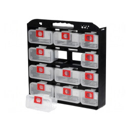 Set Organizator Compartimente Transparent Negru 400mm 405mm 70mm