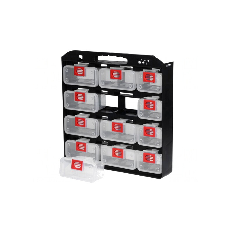 Set Organizator Compartimente Transparent Negru 400mm 405mm 70mm | Electronic-mag.ro | Componente Electronice