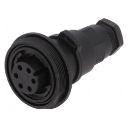 Conector Circular Mufă Mamă 6-PIN Filet Exterior PX0740/S | Electronic-mag.ro | Componente Electronice