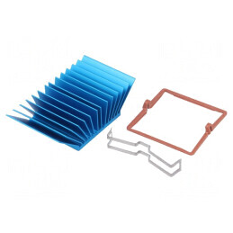 Radiator extrudat albastru cu aripioare BGA 37,5mm 2,1°C/W | Electronic-mag.ro | Componente Electronice