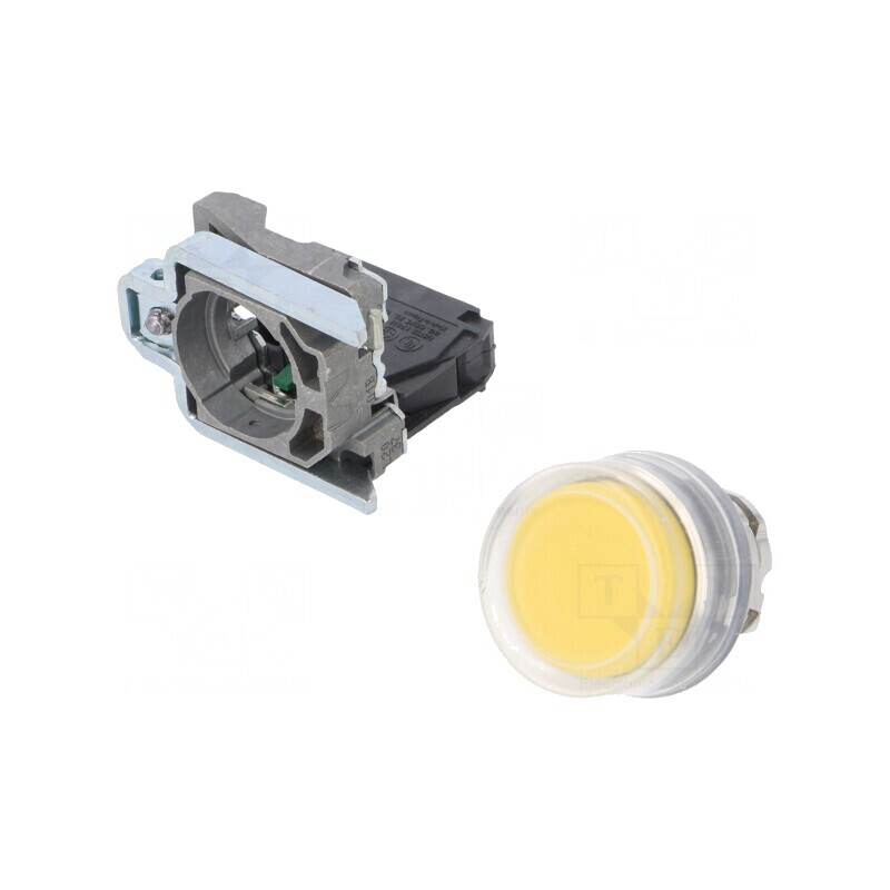 Comutator apăsare 22mm galben NO IP66 | Electronic-mag.ro | Componente Electronice