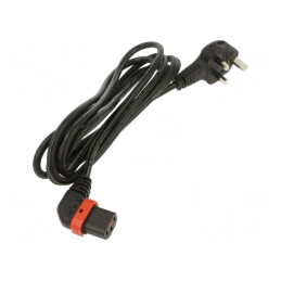 Cablu Alimentare UK BS 1363 la IEC C13 90° 3m Negru 10A 250V | Electronic-mag.ro | Componente Electronice