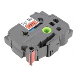 Bandă etichetare 24mm x 8m roșie/neagră TZE-451 | Electronic-mag.ro | Componente Electronice