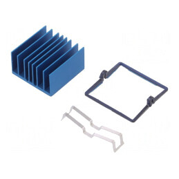 Radiator extrudat cu aripioare BGA albastru 31x31mm | Electronic-mag.ro | Componente Electronice