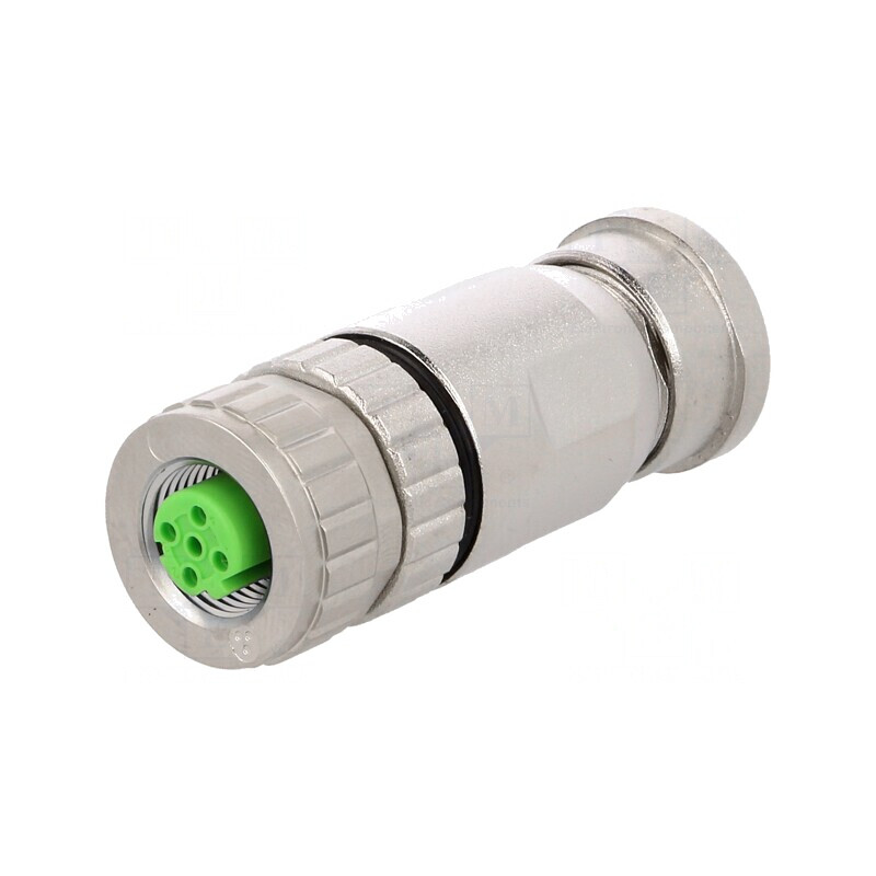 Mufă M12 mamă 4 pini D-Ethernet IP67 250V | Electronic-mag.ro | Componente Electronice