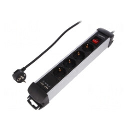 Prelungitor cu 6 prize, 1,5m, 250VAC 16A | Electronic-mag.ro | Componente Electronice