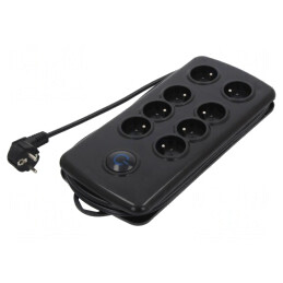 Prelungitor cu Protecție la Supratensiune, 8 Prize, 10A | Electronic-mag.ro | Componente Electronice