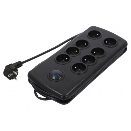 Prelungitor cu Protecție la Supratensiune, 8 Prize, 10A | Electronic-mag.ro | Componente Electronice
