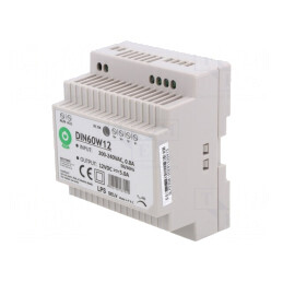 Alimentator Pulsatoriu pentru Șină DIN 60W 12VDC 5A | Electronic-mag.ro | Componente Electronice