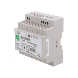 Alimentator Pulsatoriu DIN 60W 15V 4A | Electronic-mag.ro | Componente Electronice